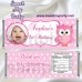 Pink Owl Candy Bar Wrappers with photo,Pink Owl Birthday Candy Bar Wrappers,(03ok)